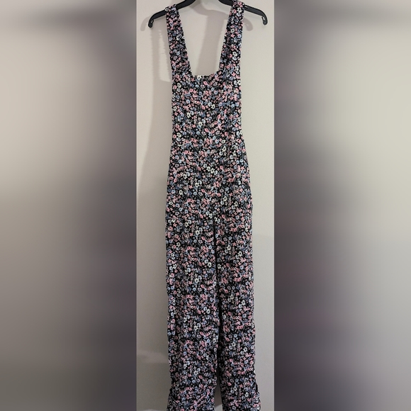 Zara Pastel Floral Print Dungarees Overalls NEW Small - Picture 7 of 11